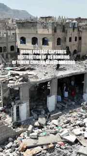 Exclusive drone footage captures the significant devastation recently caused by American missiles fired towards civilian